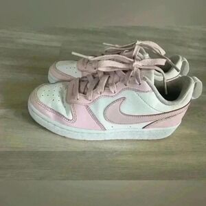 Nike Court Vision Low Pink White Kids Sneakers Shoes Size 4.5Y DQ0492-100